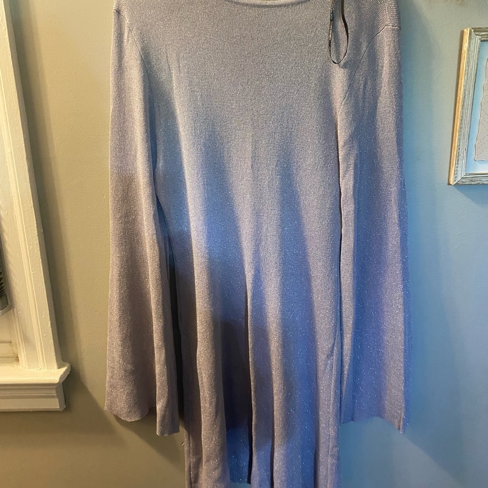 Elegant Lavender Sparkle  Long-Sleeve Dress